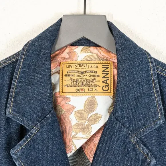 Levi's x GANNI $475 Double Breasted Denim Jacket Size XL - Picture 4 of 11